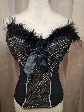 🖤💋Y2K Passion Forever Sequin Feather Corset Top💋🖤